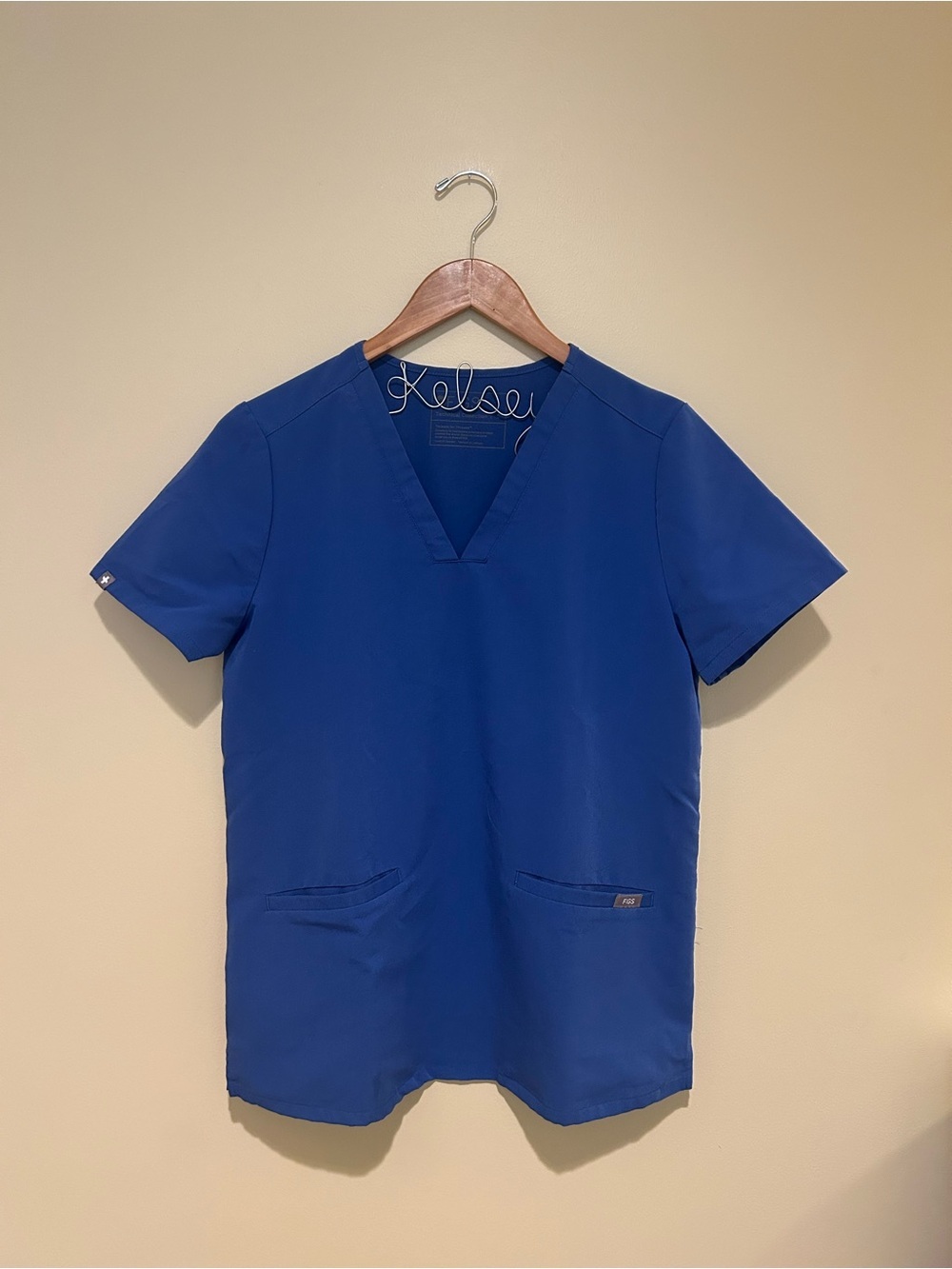 Fig’s Women’s Technical Collection Blue Scrub Top Excellent Condition Size Small